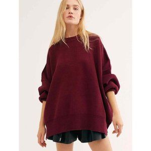 Free People Easy Street Tunic Sweater Pomegranate